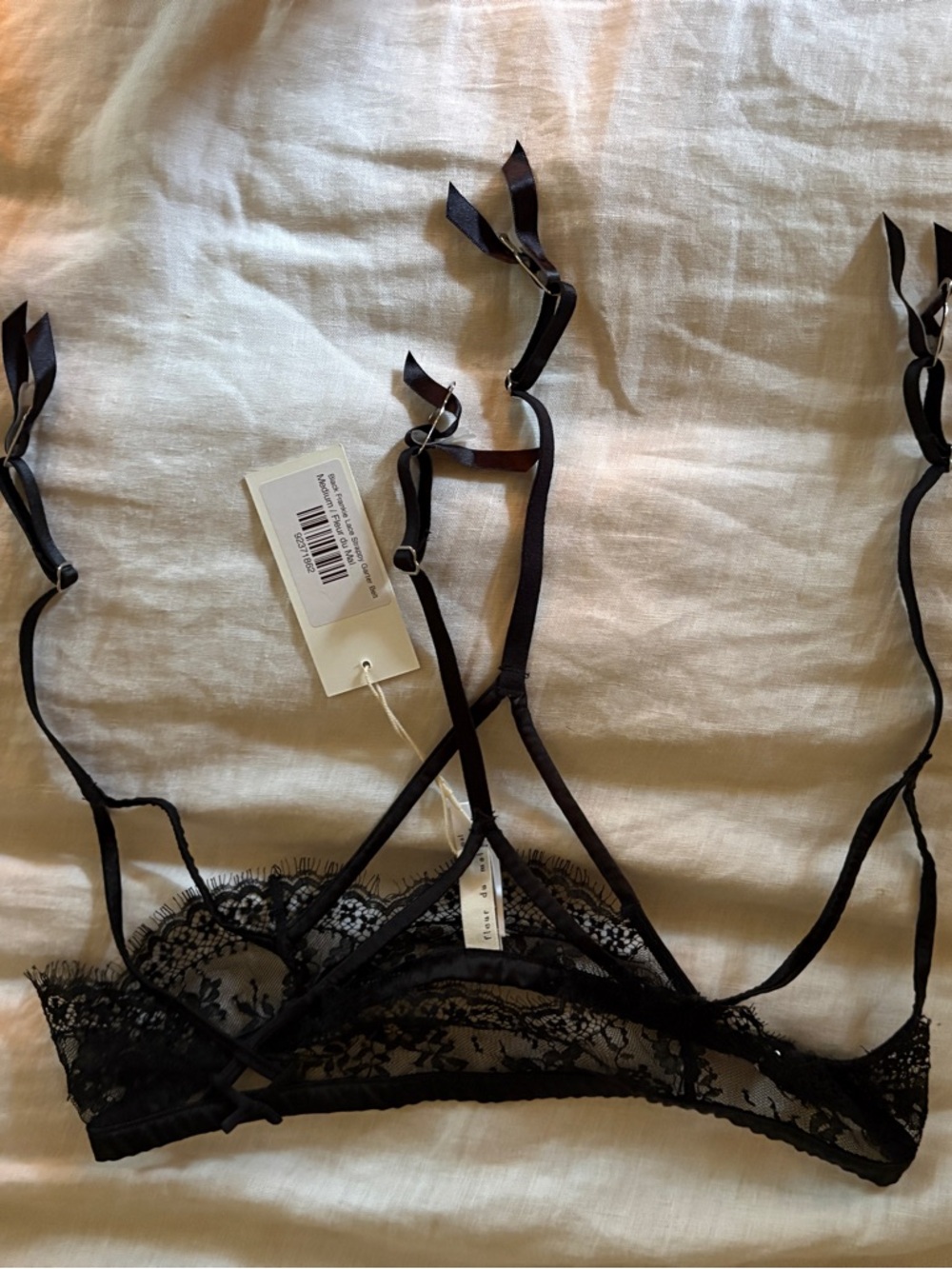 Fleur du Mal Black Lace Garter Harness - Picture 3 of 5